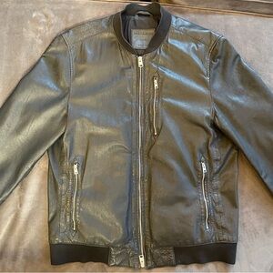 Allsaints Black Leather Jacket, Large